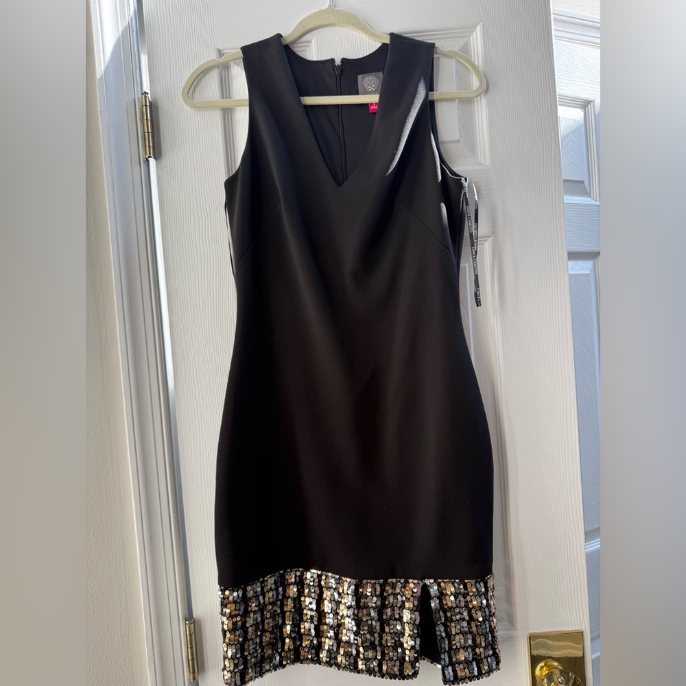 Vince Camuto Black Dress with Sequin Detail